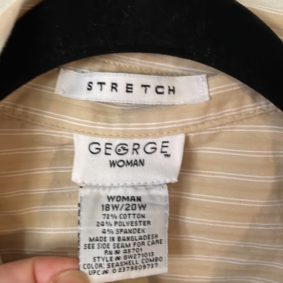 George Woman stretch 18/20W striped cap sleeve button up top - Picture 4 of 5